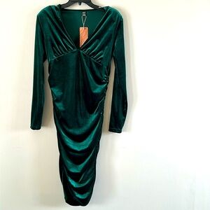 Emerald Green V-Neck dress.